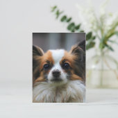 Niedlicher Papillenhund Postkarte (Stehend Vorderseite)
