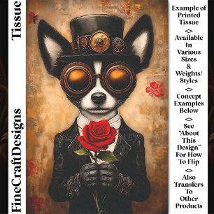 Niedlicher Papillon Hund, Brille, Rote Rose CQ6 De Seidenpapier