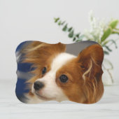 Niedlicher Papillon Hund Einladung (Stehend Vorderseite)