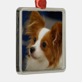 Niedlicher Papillon Hund Ornament Aus Metall (Rechts)
