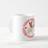 Niedlicher Papillon-Hund, schlampige Küsse Kaffeetasse (Vorderseite Links)