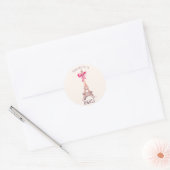 Niedlicher Paris/Eiffelturm "Down & Out" Runder Aufkleber (Umschlag)