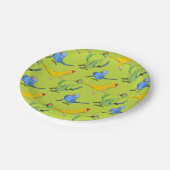 Niedlicher Parrot Pattern IndianerRingneck Grün Pappteller (Schrägansicht)