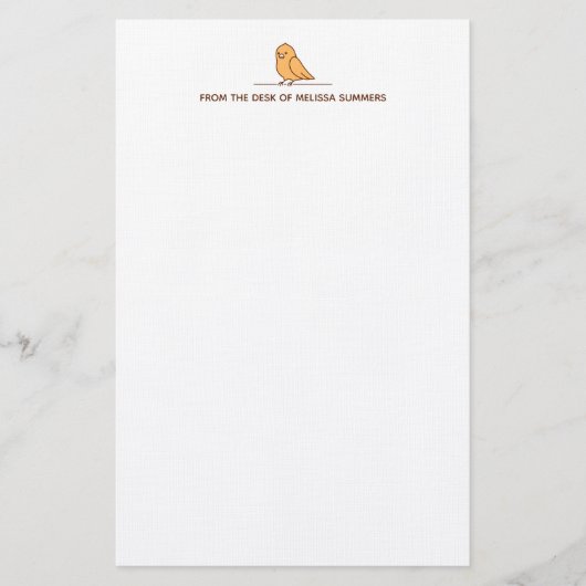 Niedlicher Parrot-Vogel-Text Briefpapier (Vorderseite)