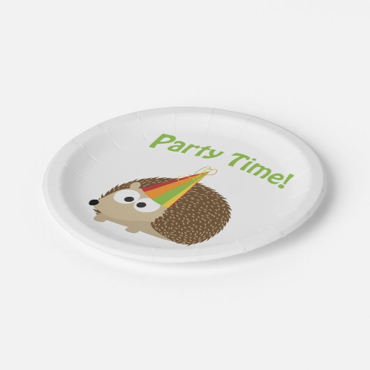 Niedlicher Party Igel Pappteller (Schrägansicht)