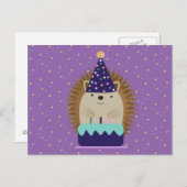 Niedlicher Party Igel Postkarte (Vorne/Hinten)