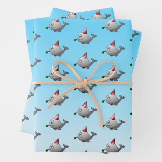 Niedlicher Party Whale Geschenkpapier Set (Beispiel)