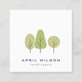 NIEDLICHER PASTEL GREEN TREE TRIO LANDSCAPING SERV QUADRATISCHE VISITENKARTE (Vorderseite)