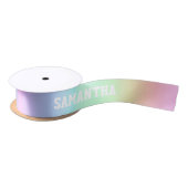 Niedlicher Pastel Rainbow Individuelle Name Satinband (Spule)