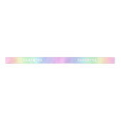 Niedlicher Pastel Rainbow Individuelle Name Satinband (Vorderseite)