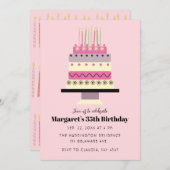 Niedlicher Pastelkuchen Retro-Inspiriert Geburtsta Einladung (Vorne/Hinten)