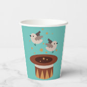 Niedlicher Pastell Circus Tier Geburtstag Pappbecher (Rückseite)