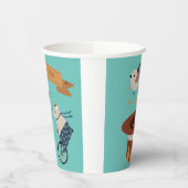 Niedlicher Pastell Circus Tier Geburtstag Pappbecher (Links)