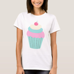 Niedlicher Pastell-Cupcake mit Kirsche und Whimsik T-Shirt