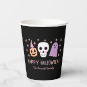 Niedlicher Pastell Halloween Skull Ghost Pumpkin N Pappbecher (Rückseite)