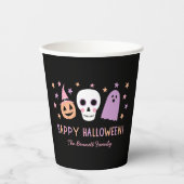 Niedlicher Pastell Halloween Skull Ghost Pumpkin N Pappbecher (Vorderseite)