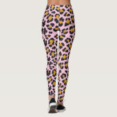 Niedlicher Pastell Pink Leopard Gold Glitzer Leggings (Rückseite)