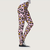 Niedlicher Pastell Pink Leopard Gold Glitzer Leggings (Rechts)
