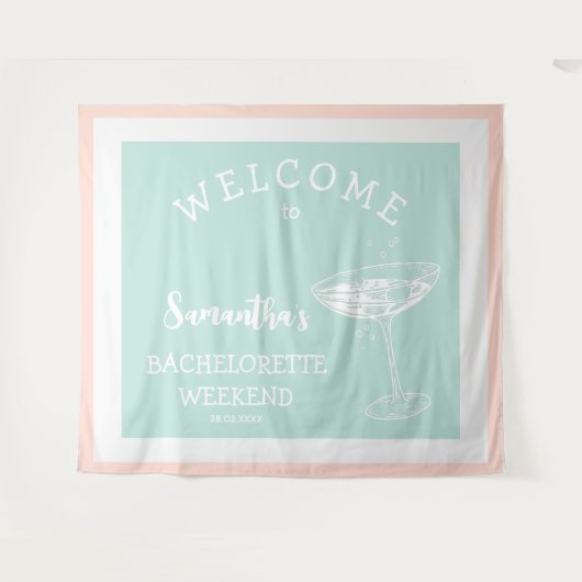 Niedlicher Pastellcocktail im modernen Junggeselin Wandteppich (Vorderseite (Horizontal))