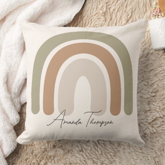 Niedlicher pastellfarbener mit Monogramm Regenboge Kissen (Decke)