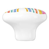 Niedlicher pastellfarbener Regenbogen Keramikknauf (Seitenansicht)