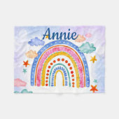 Niedlicher pastellfarbener Regenbogen personalisie Fleecedecke (Vorderseite (Horizontal))