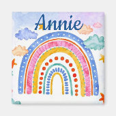 Niedlicher pastellfarbener Regenbogen personalisie Magnet (Vorne)