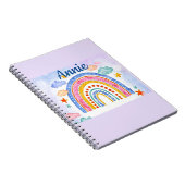 Niedlicher pastellfarbener Regenbogen personalisie Notizblock (Rechte Seite)