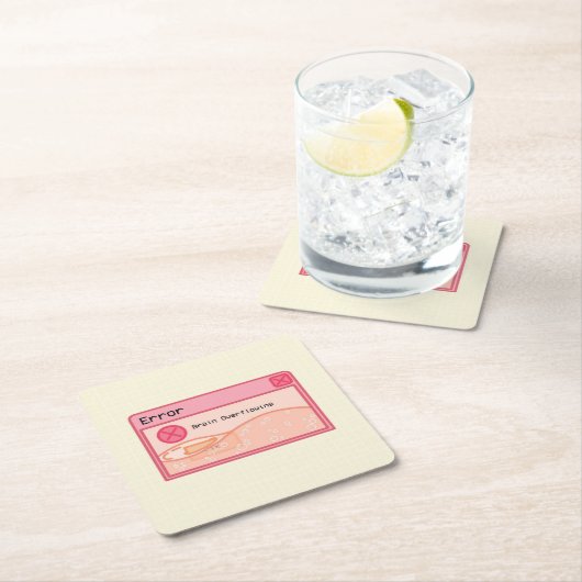 Niedlicher pastellrosa Untersetzer (Fehlermeldung) (Vor Ort)