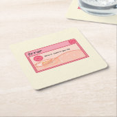 Niedlicher pastellrosa Untersetzer (Fehlermeldung) (angewinkelt)