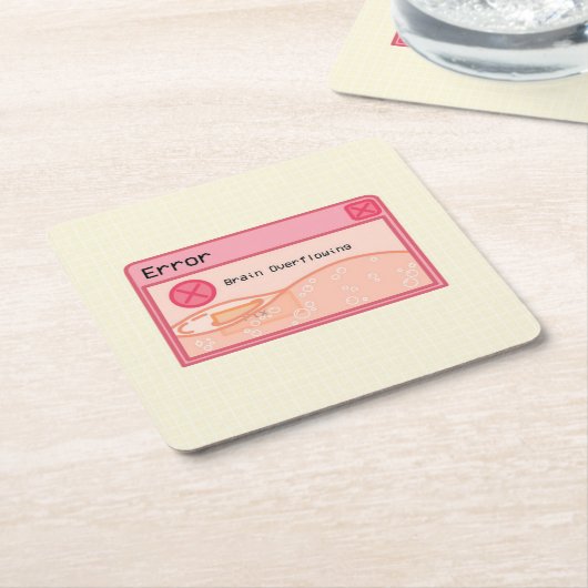 Niedlicher pastellrosa Untersetzer (Fehlermeldung) (angewinkelt)