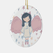 Niedlicher Pastor Weihnachtsgel Custom Year Keramik Ornament (Rechts)