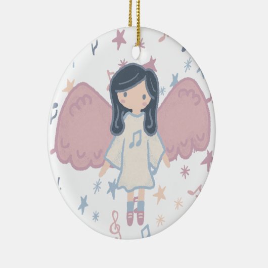 Niedlicher Pastor Weihnachtsgel Custom Year Keramik Ornament (Rechts)