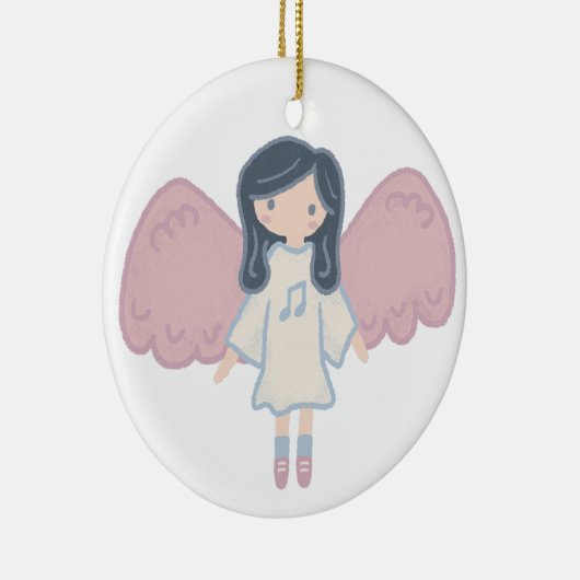 Niedlicher Pastor Weihnachtsgel Custom Year Keramik Ornament (Rechts)