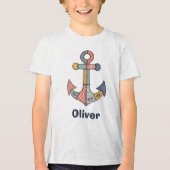 Niedlicher Patchwork-Anker Tri-Blend Shirt (Vorderseite)
