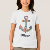Niedlicher Patchwork-Anker Tri-Blend Shirt (Vorderseite)