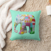 Niedlicher Patchwork-Elefant Retro-whimsical Kissen (Decke)