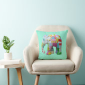 Niedlicher Patchwork-Elefant Retro-whimsical Kissen (Stuhl )
