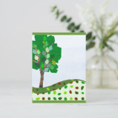Niedlicher Patchwork Tree und Grüne Hügel Postkarte (Stehend Vorderseite)