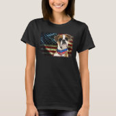 Niedlicher Patriotic Boxer American Flag Hunde Män T-Shirt (Vorderseite)