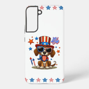 Niedlicher, patriotischer 4. Juli Hund/Welpe Samsung Galaxy Hülle