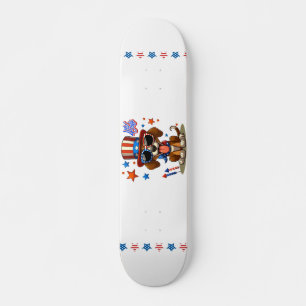 Niedlicher, patriotischer 4. Juli Hund/Welpe Skateboard