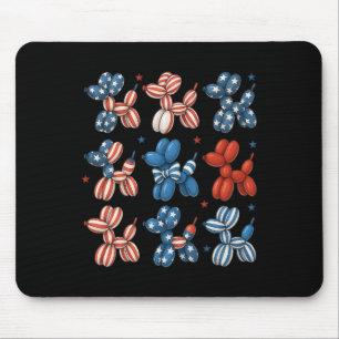 Niedlicher Patriotischer Ballon Hund 4. Juli Ameri Mousepad