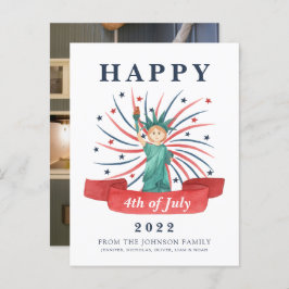 Niedlicher Patriotischer Rot Weiß und Blau 4. Juli Feiertagspostkarte