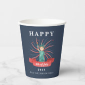 Niedlicher Patriotischer Rot Weiß und Blau 4. Juli Pappbecher (Vorderseite)