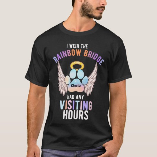 Niedlicher Päw-Hunde-Katze-Memorial Wings T-Shirt (Vorderseite)