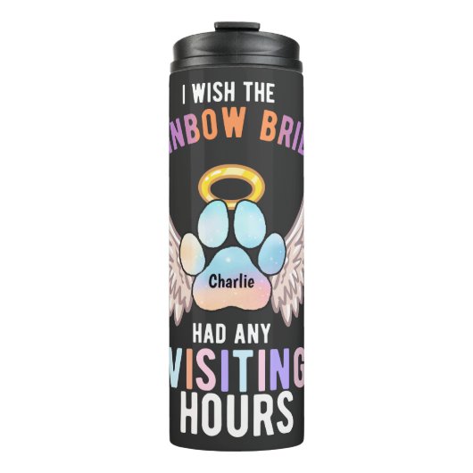 Niedlicher Päw-Hunde-Katze-Memorial Wings Thermosbecher (Vorderseite)