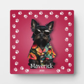 Niedlicher Pawprint Border Schnauzer Pet Fotoplatte (Vorderseite)