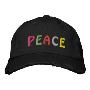 Niedlicher PEACE-WORT Bestickte Baseballkappe