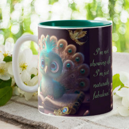 Niedlicher Peacock Funny von Natur aus fabelhaftes Zweifarbige Tasse